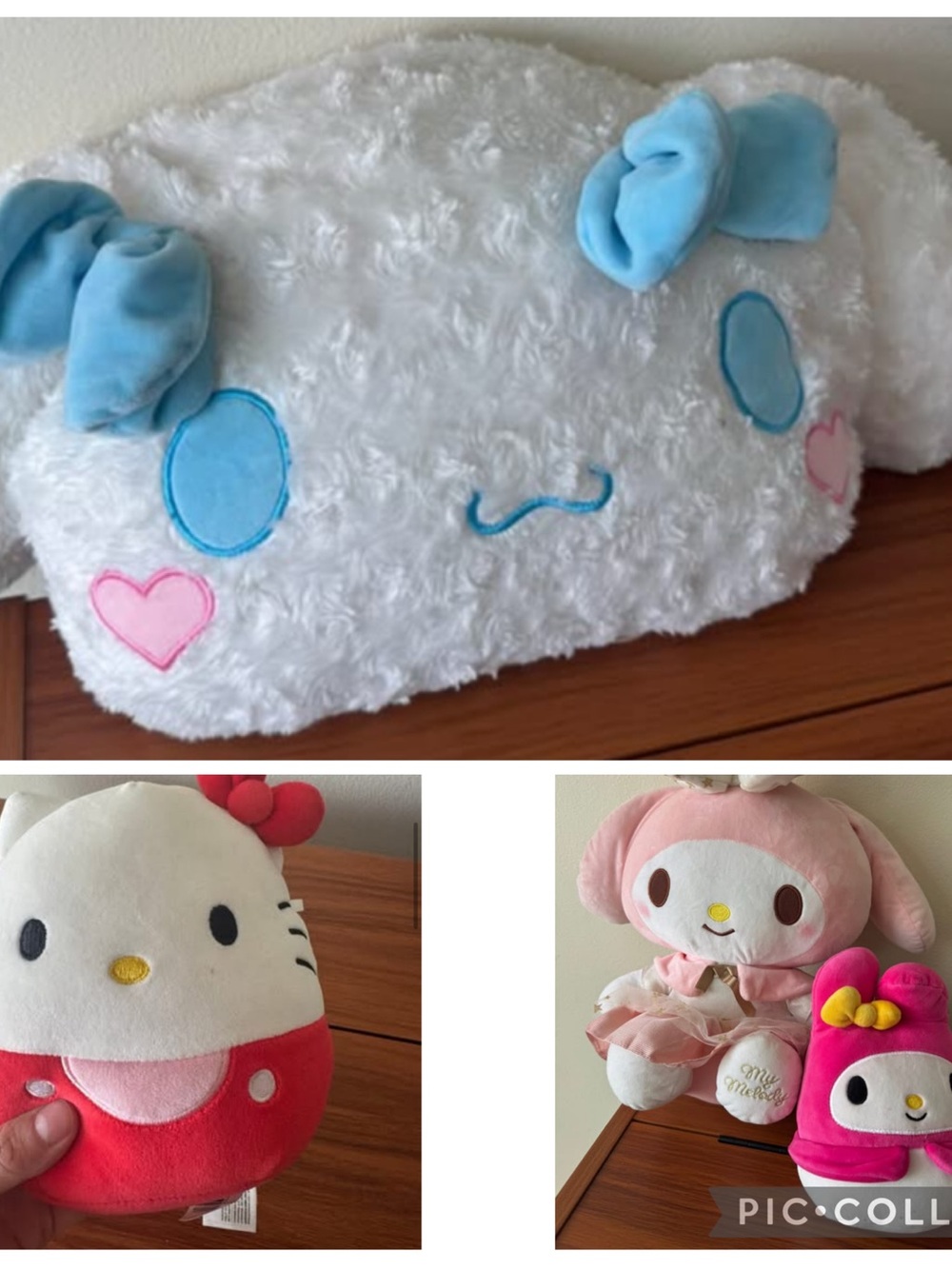 Plush Sanrio Mix — White, Light Blue, Pink